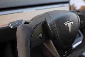 TESPLUS YOKE Style Steering Wheel Plaid Edition - Suede Leather