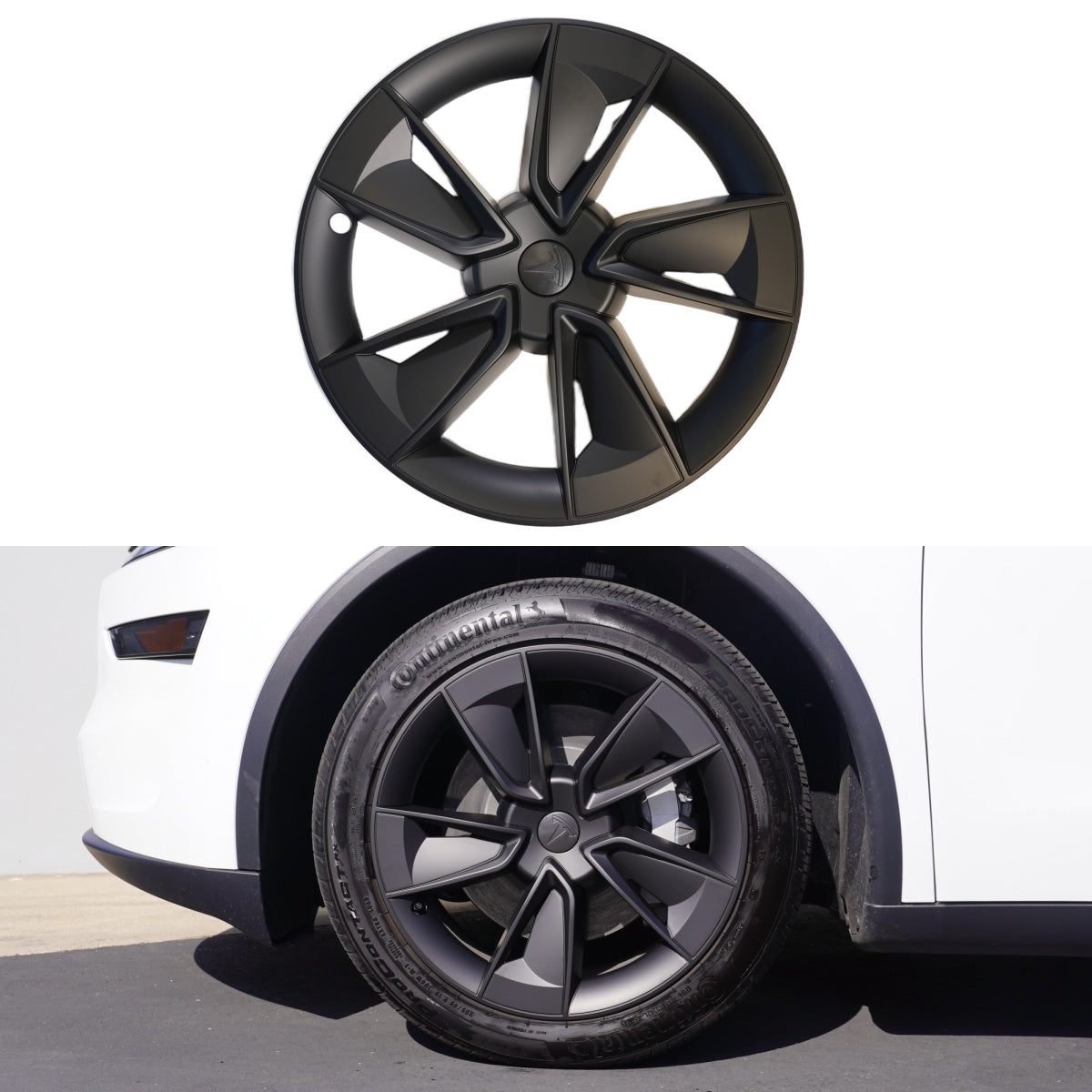 TESPLUS 19'' WARP Style Wheel Cover Black For Model Y Juniper