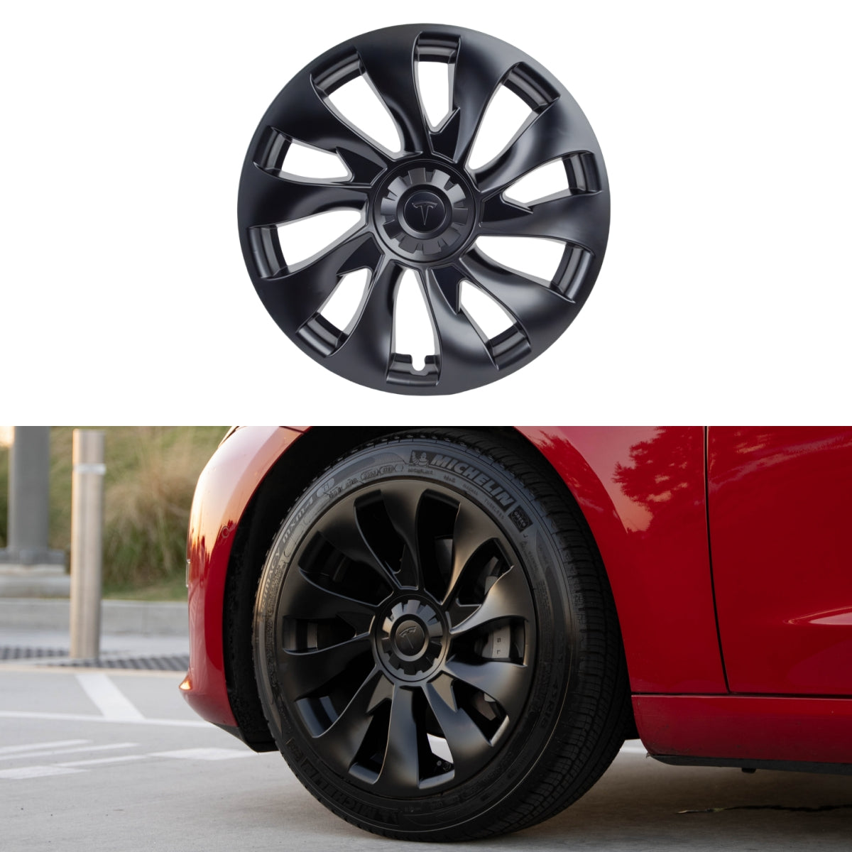 T310 Tesla Model 3 Uberturbine Styled Aero Wheel Cover Set for 18