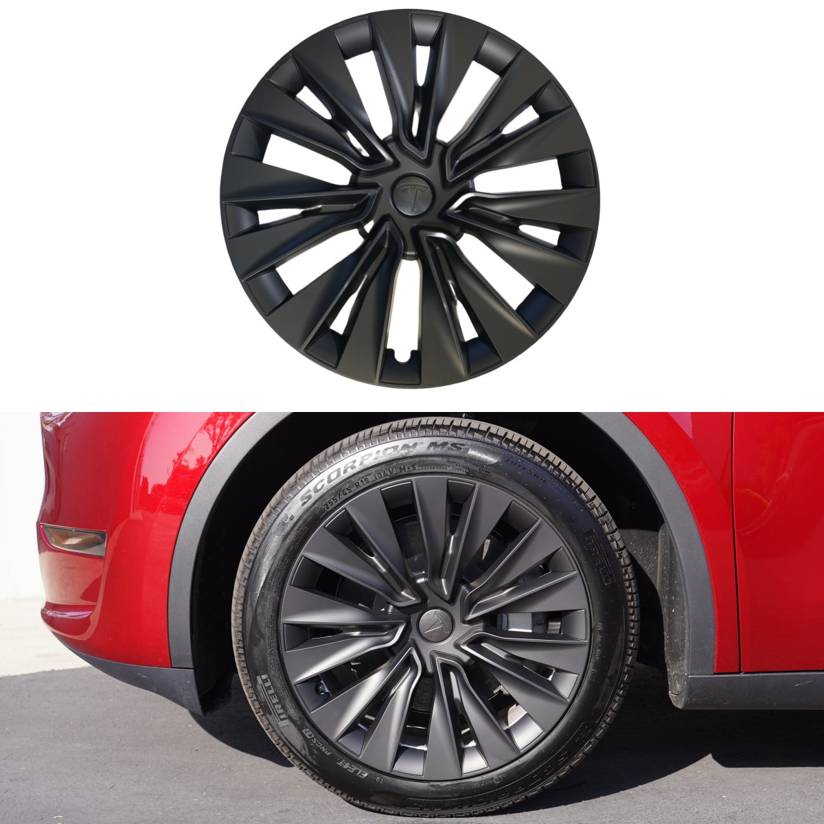 TESPLUS 19'' Nova Style Wheel Cover Black For Model Y