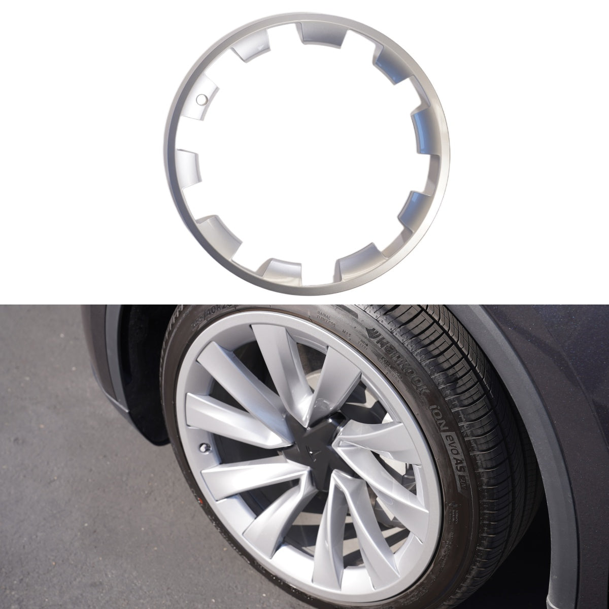 TESPLUS 20'' Helix 2.0 Rim Protector - Silver for Model Y Juniper