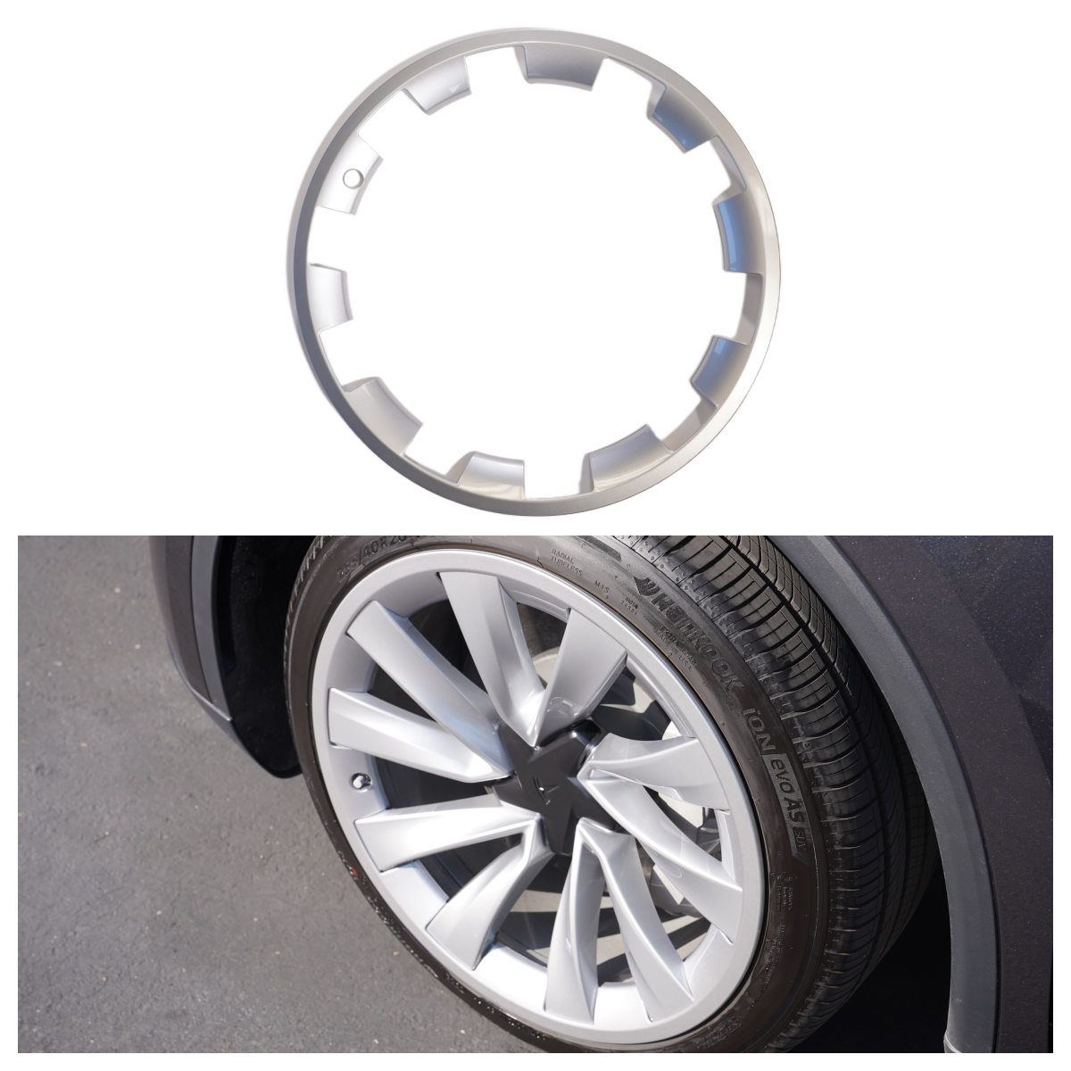 TESPLUS 20'' Helix 2.0 Rim Protector - Black for Model Y Juniper