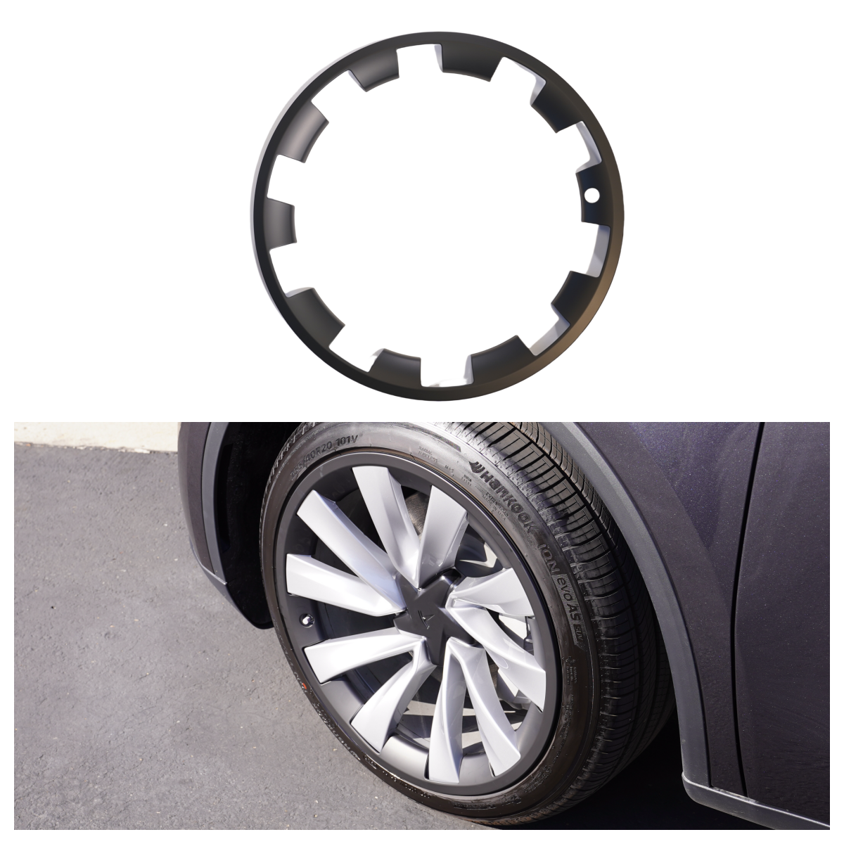 TESPLUS 20'' Helix 2.0 Rim Protector - Black for Model Y Juniper