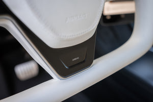 TESPLUS YOKE Style Steering Wheel Plaid Edition - White Nappa Leather