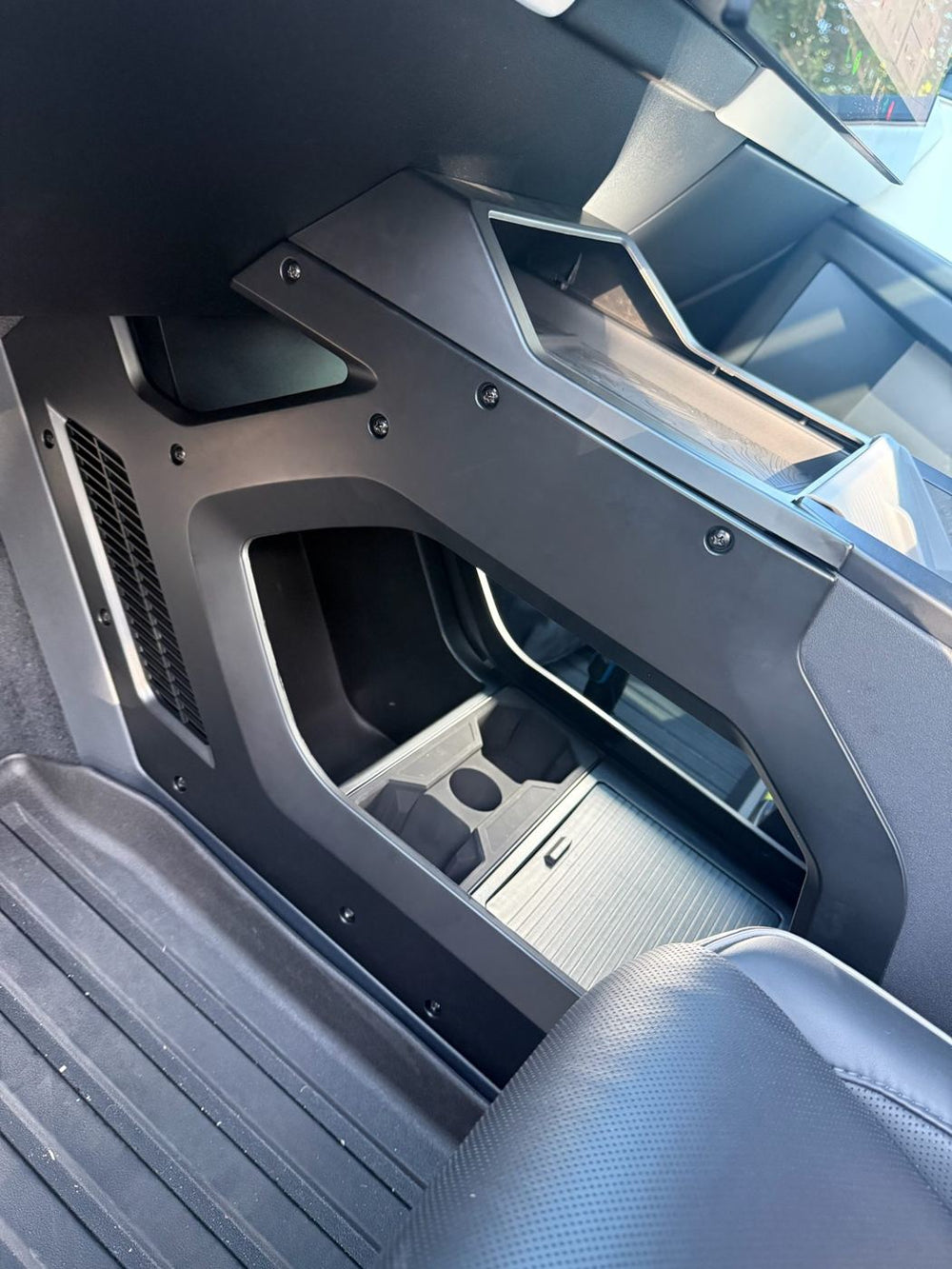 Cybertruck interior accessory install