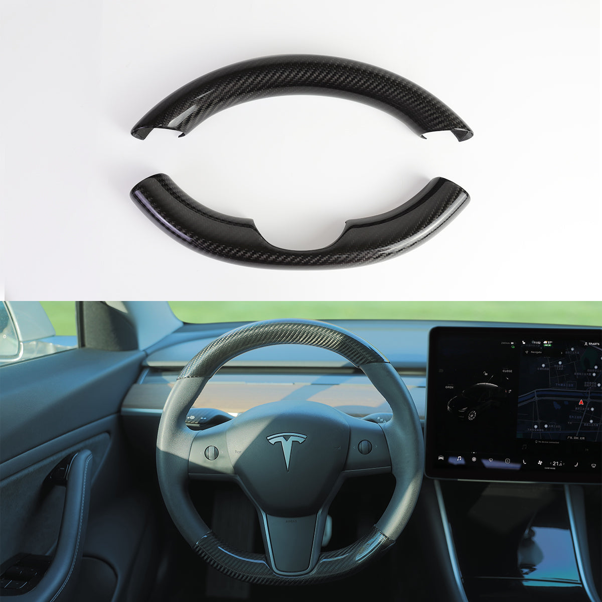 Real Carbon Fiber Steering Wheel Cap