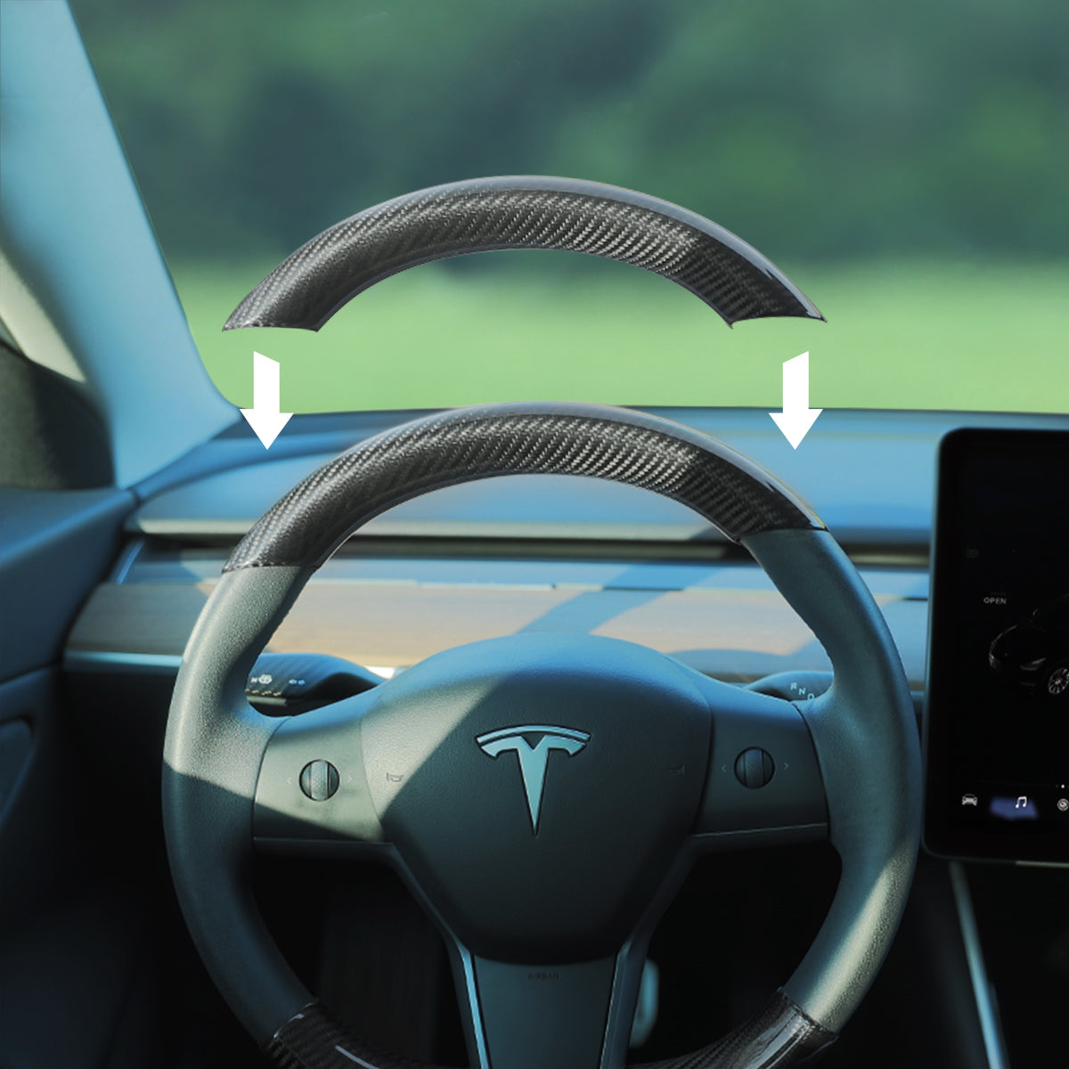 Real Carbon Fiber Steering Wheel Cap