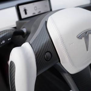 Tesplus Yoke Style Steering Wheel - White Nappa Leather