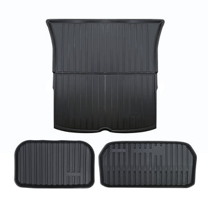 TESPLUS All-Weather Cargo Liners Set With Seats Back Protector Mats - Model Y