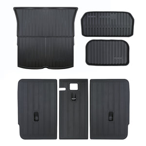 TESPLUS All-Weather Cargo Liners Set With Seats Back Protector Mats - Model Y